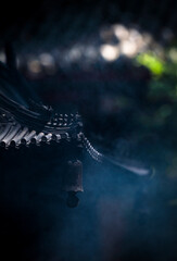 Closeup of incense burner in temple. Beijing, China