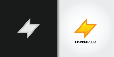 lightning flash logo - obrazy, fototapety, plakaty