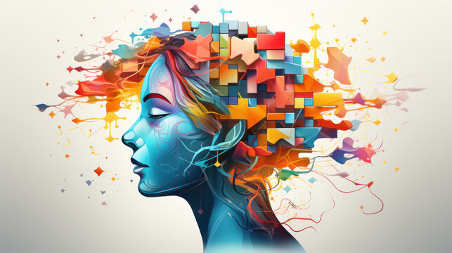 silhouette Puzzle. Generative AI