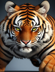 Naklejka premium tiger on a black background