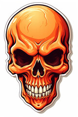 Obraz premium Skeleten head sticker isolated on a white background