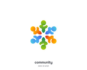 Abstract colorful people community logo