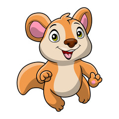 Cute chipmunk cartoon on white background