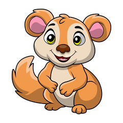 Cute chipmunk cartoon on white background