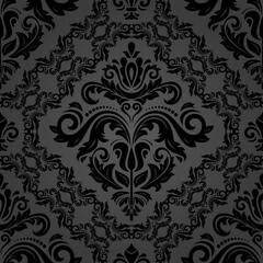 Orient classic pattern. Seamless abstract dark background with vintage elements. Orient black pattern. Ornament for wallpapers and packaging
