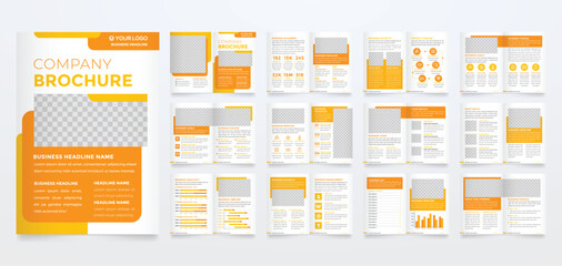 business brochure template editable vector design - obrazy, fototapety, plakaty