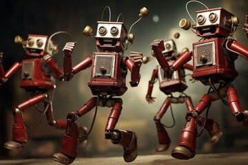 robots dancing. Generative AI