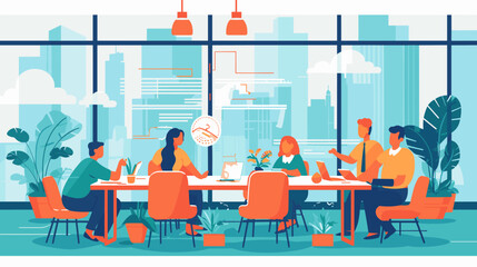 Concept vector illustration of business meeting.