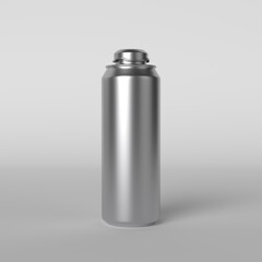 Cap Can Mockup. Lata de aluminio con tapa, vista frontal sobre fondo blanco