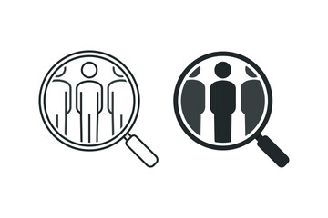 Search person, recruitment. Illustration vector