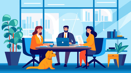 Concept vector illustration of business meeting.