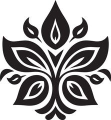 Black Floral Silhouette Filigree Black Floral Vector