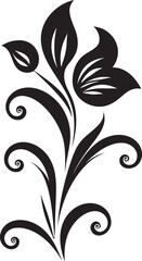 Obraz premium Black Floral Botanical Black Floral Garden