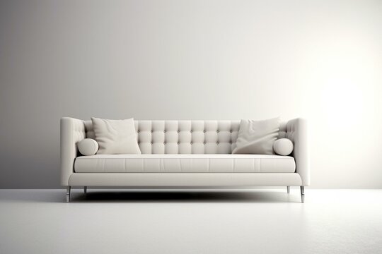 Contemporary couch on white background. Generative AI