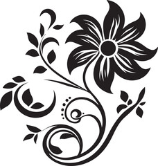 Elegant Floral Symphony Ornate Midnight Blossom