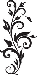 Ornate Black Floral Pattern Black and White Floral Vector