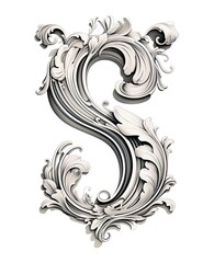 Stylish letter S on a white background. - obrazy, fototapety, plakaty