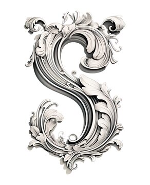 Stylish letter S on a white background.