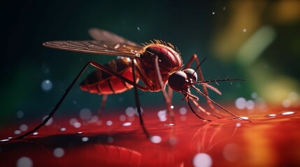 Many mosquitoes come to suck blood on their arms generative ai - obrazy, fototapety, plakaty