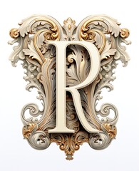 Letter R on an isolated background.