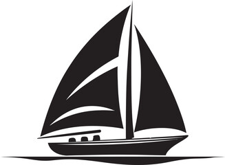 Sculpted in Silent Waters Boat Vector Majesty Sleek Blackwater Magic Vector Design