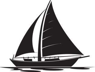 Artful Aquatic Serenity Onyx Vector Elegant Midnight Voyage Vector Boat Magic