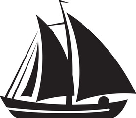 Nautical Serenity Onyx Boat Vector Art Sculpted by Shadows Blackwater Vector Design