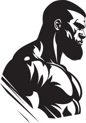 Monochrome Dominance Bodybuilder Vector Majesty Power and Poise Dark Fitness Silhouette