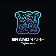 Letter W Fingerprint Logo Design Template Inspiration, Vector Illustration.