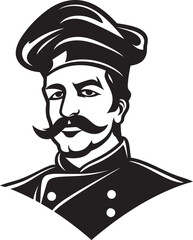 Obraz premium Chefs Palette Monochromatic Culinary Artistry Sculpted Culinary Symphony Black Vector Craftsmanship