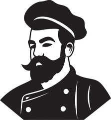 Master of Taste Black and White Culinary Vector Chefs Palette Monochromatic Culinary Artistry