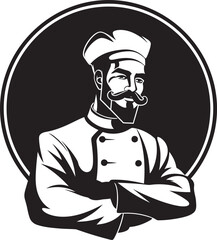 Culinary Creativity Black Vector Expertise Elegant Gastronomy Monochrome Chefs Art
