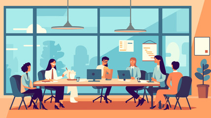 Concept vector illustration of business meeting.