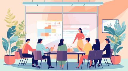 Concept vector illustration of business meeting.