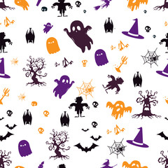 seamless halloween colorful background
