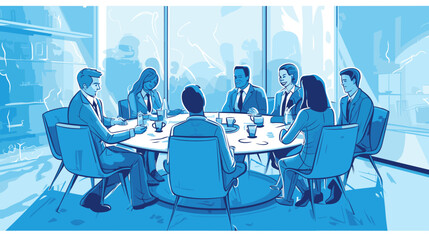 Concept vector illustration of business meeting.