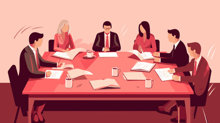 Concept vector illustration of business meeting.