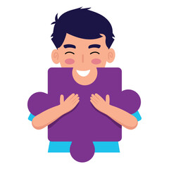 autism day awareness boy with puzzle piece