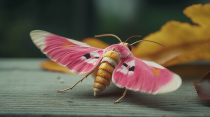 Rosy maple moth generative ai