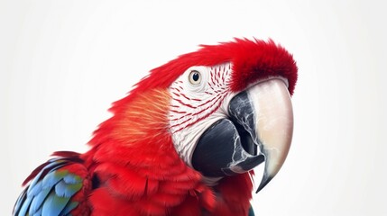 Obraz premium scarlet macaw on a white background generative ai