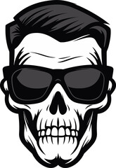 Stylish Skullhead Revolution Black Vector Craft Funky Fusion A Cool Monochrome Skull