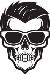 Cool Revolution Funky Vector Skull Artistry Slick Gravitas Black Skullhead in Monochrome