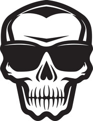 Sculpted Groove Monochromatic Skullhead Craftsmanship Cool and Stylish Funky Skullhead Vector in Monochrome