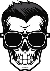 Noir Elegance Groovy Skullhead in Funky Black and White Urban Revolutions Cool Skullhead with Monochrome Mastery