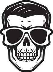 Slick Urban Charm Monochromatic Skullhead Swagger Elegance in Darkness Cool Black Vector Skullhead