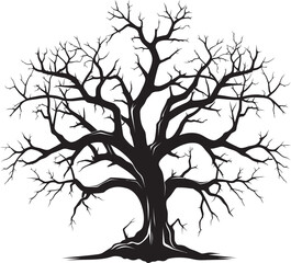 Natures Farewell Monochromatic Depiction of a Lifeless Tree Shadows of Decay A Black Vector Dead Trees Remnants