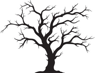 Shadows of Decay Depiction of a Lifeless Tree in Black Eternal Tranquility Monochrome Farewell to Natures Beauty