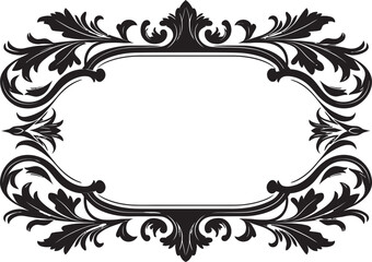 Blossoms of Grandeur Royal Black Decorative Excellence in Vector Regal Abundance Monochrome Craftsmanship for Elite Royalty