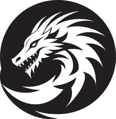 Scales of Shadows Monochromatic Vector Design of the Dragon Epic Battle Black Vector Clash of the Dragons