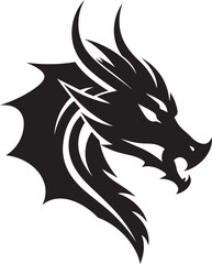 Mythical Monarch Monochrome Vector of the Dragon Black Knights Ally Vector Depiction of the Dragon